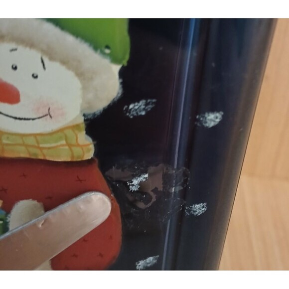 Seasons Holiday Collection Glass Light Up Christmas Present Block with Snowmen - Picture 9 of 14